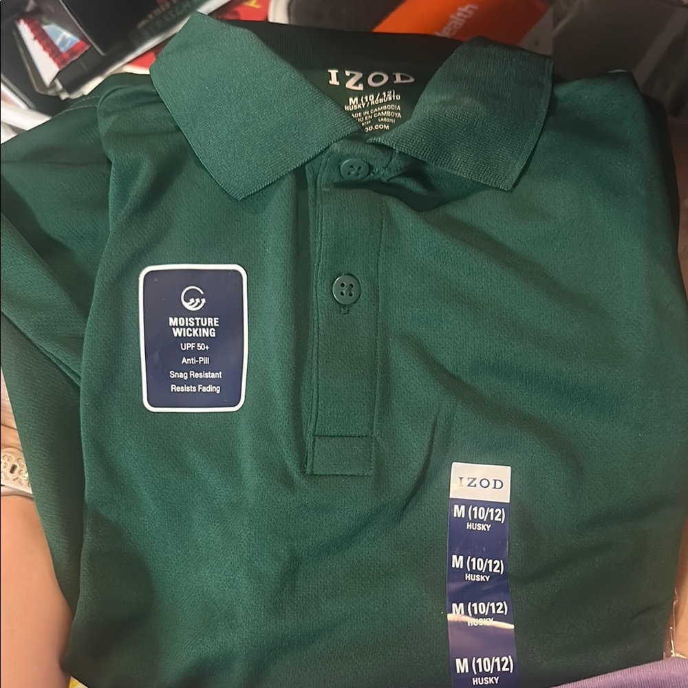 Izod Green Polo Shirt Classic Comfort